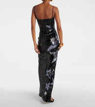 Balmain Sequined side-slit maxi dress