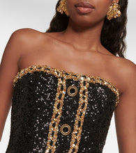 Balmain Sequined strapless minidress