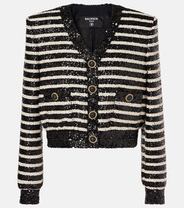 Balmain Sequined striped jacket