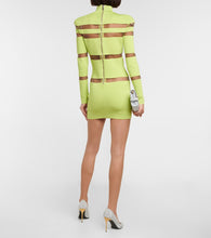 Balmain Turtleneck mesh-paneled minidress