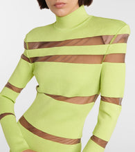 Balmain Turtleneck mesh-paneled minidress