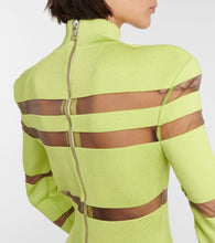 Balmain Turtleneck mesh-paneled minidress
