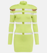 Balmain Turtleneck mesh-paneled minidress. Balmain 高领网纱拼接迷你连衣裙
