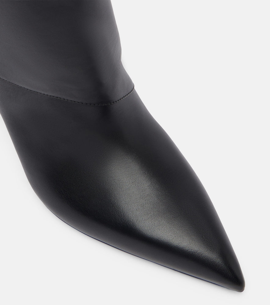 Balmain Twist 95 leather knee-high boots