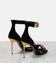 Balmain Uma embellished suede sandals