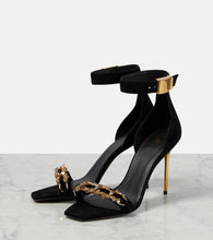 Balmain Uma embellished suede sandals
