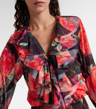 Bananhot Bellen ruffled floral maxi dress