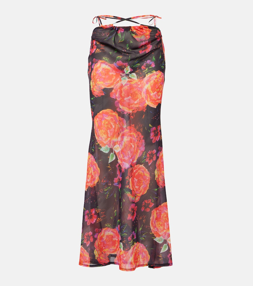 Bananhot Floral chiffon beach cover-up - Bananhot 花卉雪纺沙滩罩衫