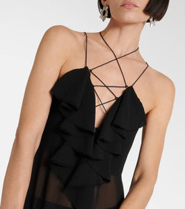 Bananhot Isabel ruffled chiffon maxi dress