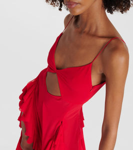 Bananhot Isabel ruffled cutout maxi dress