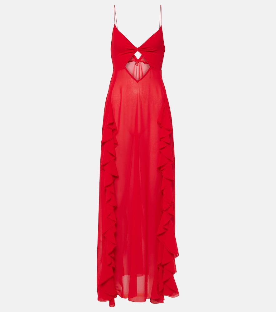 Bananhot Isabel ruffled cutout maxi dress. Bananhot Isabel 荷叶边镂空长裙
