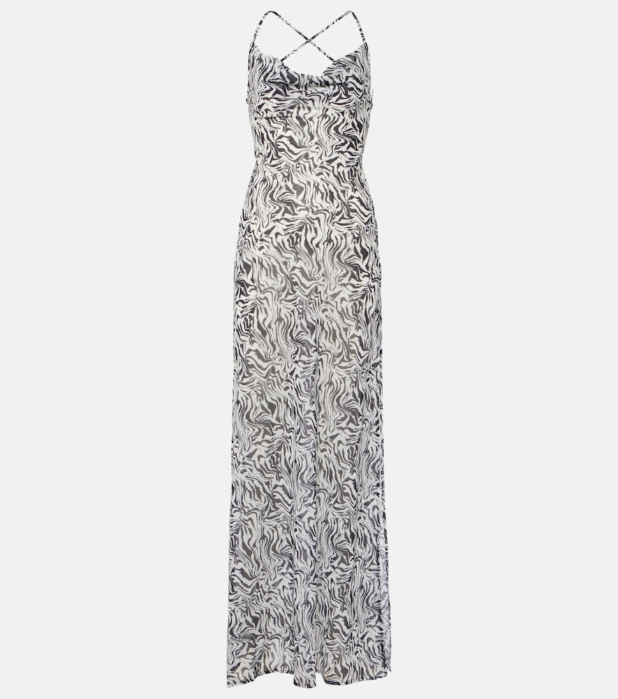 Bananhot Sahara zebra-print maxi dress. Bananhot Sahara 斑马纹长裙