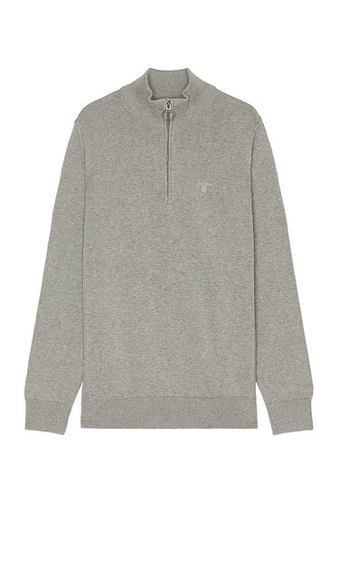 Barbour Half Zip Sweater in Grey - Pull Barbour demi-zippé en gris - Barbour 灰色半拉链毛衣 - Barbour-Pullover mit halbem Reißverschluss in Grau - Barbour 하프 지퍼 스웨터그레이 색상 - Maglione Barbour con mezza zip in grigio
