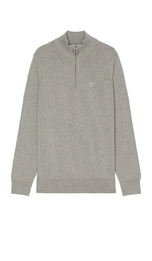 Barbour Half Zip Sweater in Grey - Pull Barbour demi-zippé en gris - Barbour 灰色半拉链毛衣 - Barbour-Pullover mit halbem Reißverschluss in Grau - Barbour 하프 지퍼 스웨터그레이 색상 - Maglione Barbour con mezza zip in grigio