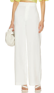 Bardot Anna High Waist Pant in White - Pantalon taille haute Bardot Anna en blanc - Bardot Anna 白色高腰裤 - Bardot Anna Hose mit hoher Taille in Weiß - Bardot Anna 하이웨이스트 팬츠 화이트 색상 - Pantaloni Bardot Anna a vita alta in bianco