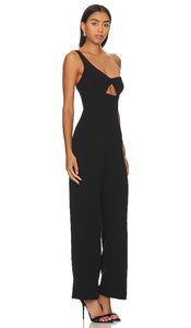 Bardot Ignite One Shoulder Pantsuit in Black