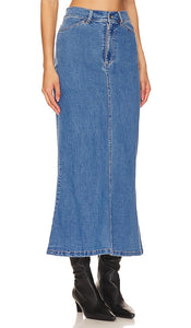 Bardot Larence Denim Maxi Skirt in Blue