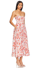 Bardot Lola Corset Midi Dress in Red