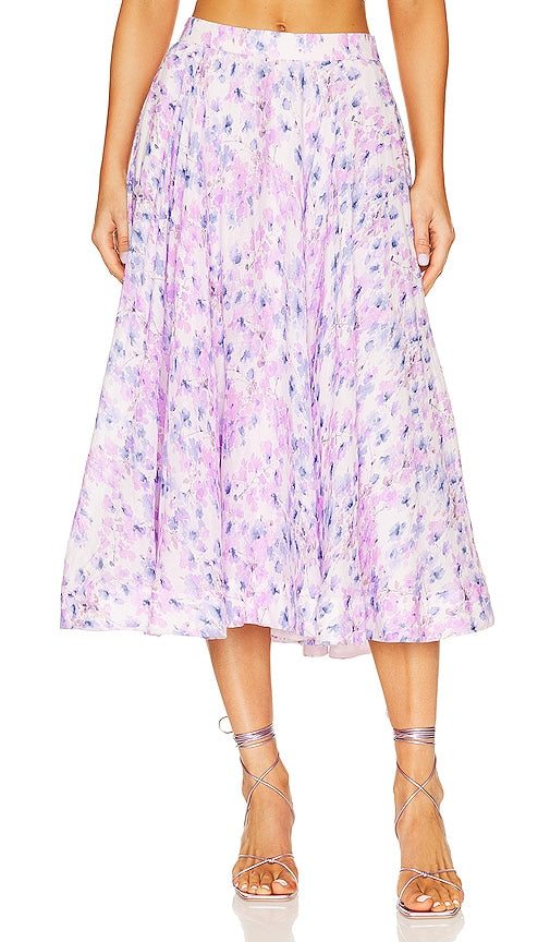 Bardot Mirabelle Midi Skirt in Lavender - Jupe mi-longue Bardot Mirabelle en lavande - Bardot Mirabelle 薰衣草色中长半身裙 - Bardot Mirabelle Midirock in Lavendel - Bardot Mirabelle 미디 스커트 - Gonna longuette Bardot Mirabelle color lavanda