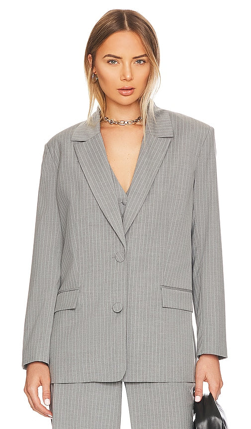 Bardot Pin Stripe Blazer in Grey