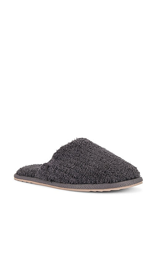 Barefoot Dreams CozyChic Ribbed Slipper in Charcoal