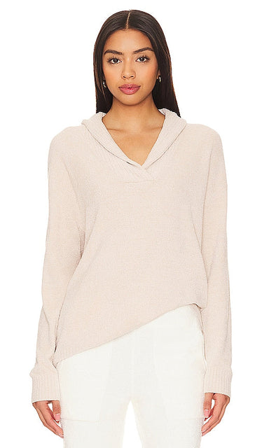 Barefoot Dreams CozyChic Ultra Lite Ribbed Shawl Pullover in Neutral - Barefoot Dreams - CozyChic Ultra Lite - Pull châle côtelé - Neutre - Barefoot Dreams CozyChic Ultra Lite 中性色罗纹披肩套头衫 - Barefoot Dreams CozyChic Ultra Lite gerippter Schalpullover in Neutral - Barefoot Dreams CozyChic Ultra Lite 골지 숄 풀오버, 뉴트럴 색상 - Pullover a coste Barefoot Dreams CozyChic Ultra Lite in colore neutro