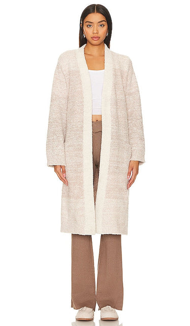 Barefoot Dreams Cozychic Longhorn Skull Robe in Cream - Barefoot Dreams - Cozychic - Robe longue en forme de tête de mort - Crème - Barefoot Dreams Cozychic 奶油色长角牛骷髅长袍 - Barefoot Dreams Cozychic Longhorn Skull Robe in Creme - Barefoot Dreams 코지시크 롱혼 스컬 로브 - Barefoot Dreams Accogliente veste con teschio a corno lungo in crema