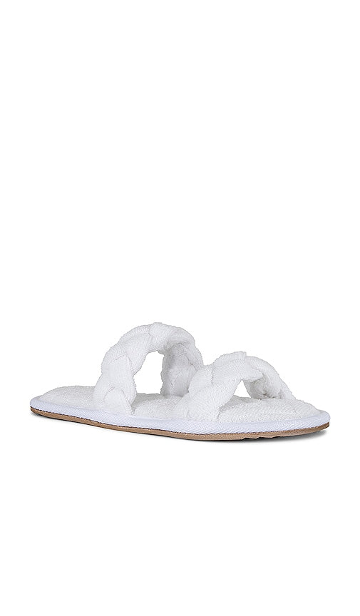 Barefoot Dreams Towelterry Braided Slipper in White