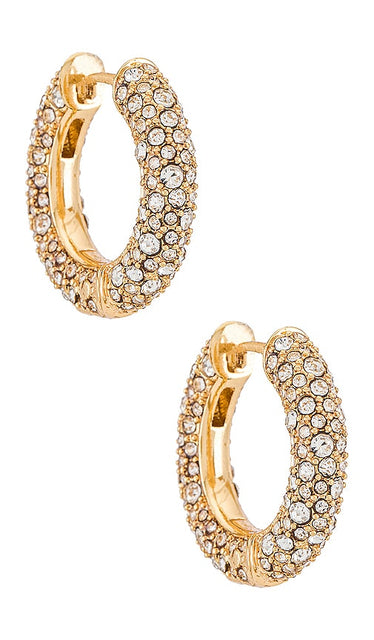 BaubleBar Carina Huggie Hoops in Metallic Gold