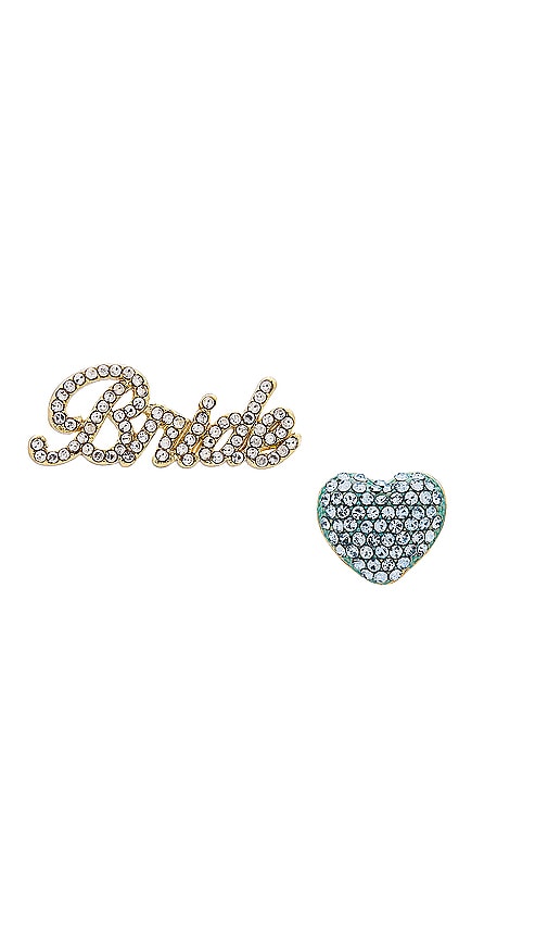 BaubleBar Something Blue Earring Set in Metallic Gold