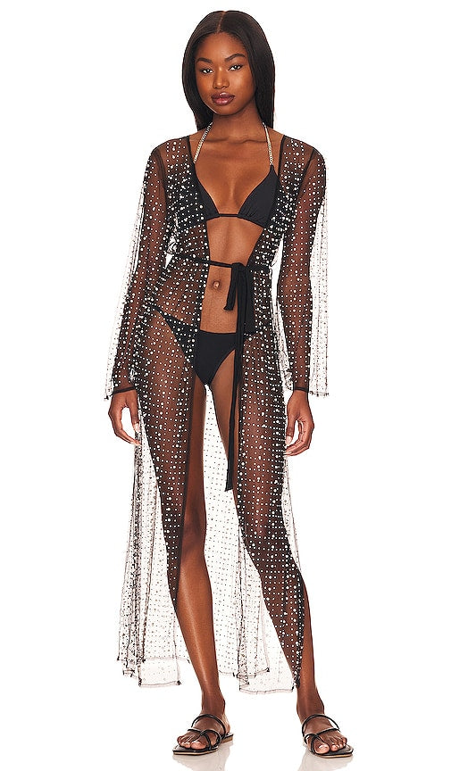 Beach Bunny Late Nights Pearl Mesh Cardigan in Black - Beach Bunny - Late Nights - Cardigan en maille perlée - Noir - Beach Bunny Late Nights 黑色珍珠网眼开衫 - Beach Bunny Late Nights Pearl Mesh Cardigan in Schwarz - Beach Bunny Late Nights 펄 메시 카디건블랙 색상 - Cardigan in rete di perle di Late Nights Beach Bunny in nero