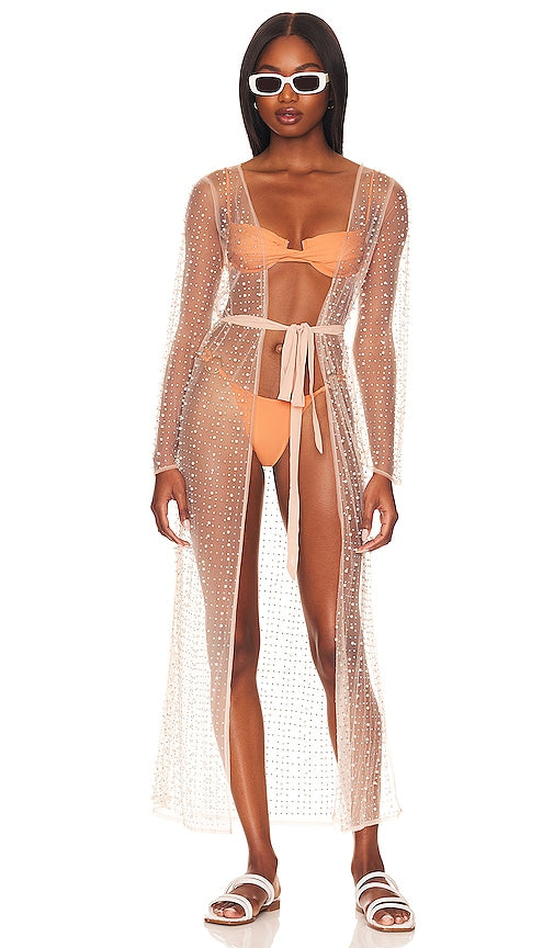 Beach Bunny Late Nights Pearl Mesh Cardigan in Nude - Beach Bunny - Late Nights - Cardigan en maille perlée - Nude - 海滩兔子深夜珍珠网眼开衫裸色 - Beach Bunny Late Nights Pearl Mesh Cardigan in Nude - Beach Bunny Late Nights 펄 메시 카디건 누드 색상 - Beach Bunny Late Nights Cardigan in rete di perle color nudo