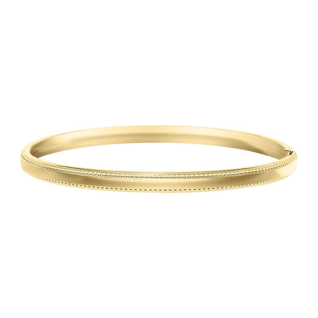 Beaded Edge Gold Filled Bangle Bracelet | 5mm