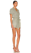 Bella Dahl Rolled Hem Utility Romper in Army