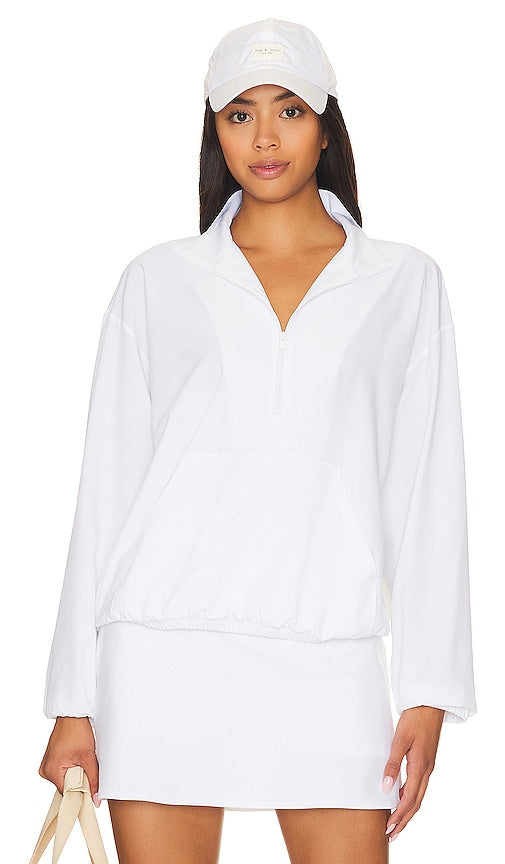 Beyond Yoga In Stride Half Zip Pullover in White - Beyond Yoga In Stride - Pull à demi-fermeture éclair - Blanc - Beyond Yoga In Stride 白色半拉链套头衫 - Beyond Yoga In Stride Pullover mit halbem Reißverschluss in Weiß - Beyond Yoga In Stride 하프 지퍼 풀오버 ​​화이트 색상 - Pullover con mezza zip Beyond Yoga In Stride in bianco