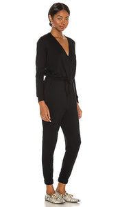 Beyond Yoga Overlapping Jumpsuit in Black