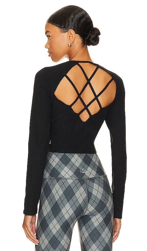 Beyond Yoga Spacedye Enlighten Cropped Top in Black - Beyond Yoga - Top court Enlighten Spacedye - Noir - Beyond Yoga 段染 Enlighten 黑色短款上衣 - Beyond Yoga Spacedye Enlighten Kurztop in Schwarz - Beyond Yoga Spacedye Enlighten 크롭탑 블랙 색상 - Beyond Yoga Spacedye Illumina il top corto in nero