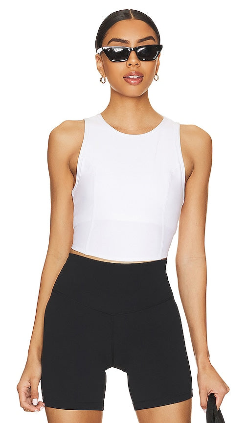Beyond Yoga Spacedye Motivate Cropped Tank in White - Beyond Yoga - Débardeur court Motivate Spacedye en blanc - Beyond Yoga 段染 Motiv 白色短款背心 - Beyond Yoga Spacedye Motivate Kurztop in Weiß - Beyond Yoga Spacedye Motivate 화이트 크롭 탱크탑 - Canotta corta Beyond Yoga Spacedye Motivate in bianco