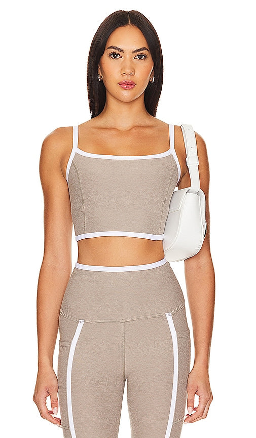 Beyond Yoga Spacedye New Moves High Cropped Tank in Taupe - Beyond Yoga Spacedye New Moves Débardeur court en taupe - Beyond Yoga 段染新动向 灰褐色高腰背心 - Beyond Yoga Spacedye New Moves High Crop Tank in Taupe - Beyond Yoga Spacedye New Moves 하이 크롭 탱크탑 - Beyond Yoga Spacedye New Moves Canotta corta alta in tortora