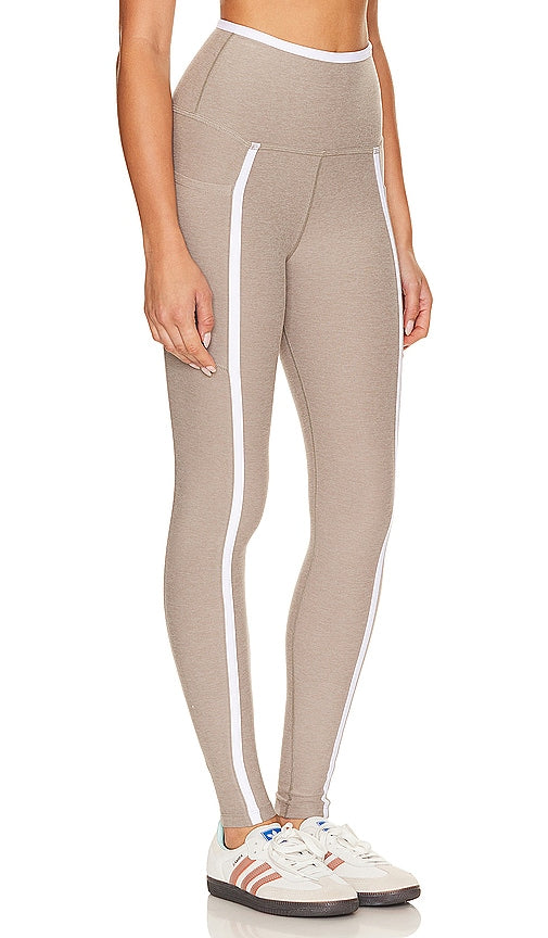 Beyond Yoga Spacedye New Moves High Waisted Midi Legging in Taupe