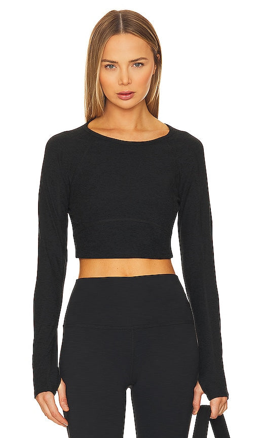 Beyond Yoga Spacedye Vitality Pullover Top in Black - Beyond Yoga - Spacedye Vitality - Haut pull noir - Beyond Yoga 黑色段染活力套头衫 - Beyond Yoga Spacedye Vitality Pullover-Oberteil in Schwarz - Beyond Yoga Spacedye Vitality 풀오버 탑 블랙 색상 - Top pullover Beyond Yoga Spacedye Vitality in nero