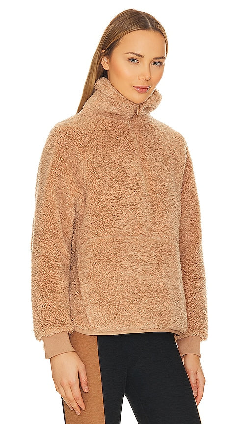 Beyond Yoga Take Flight Sherpa Pullover in Brown