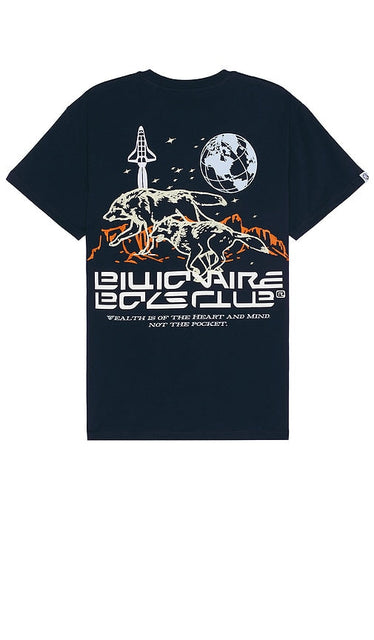 Billionaire Boys Club Wolves Short Sleeve Oversized Tee in Blue - Billionaire Boys Club Wolves - T-shirt oversize à manches courtes en bleu - Billionaire Boys Club Wolves 蓝色短袖超大 T 恤 - Billionaire Boys Club Wolves kurzärmliges, übergroßes T-Shirt in Blau - Billionaire Boys Club Wolves 반소매 오버사이즈 티셔츠 블루 색상 - T-shirt oversize a maniche corte Billionaire Boys Club Wolves in blu