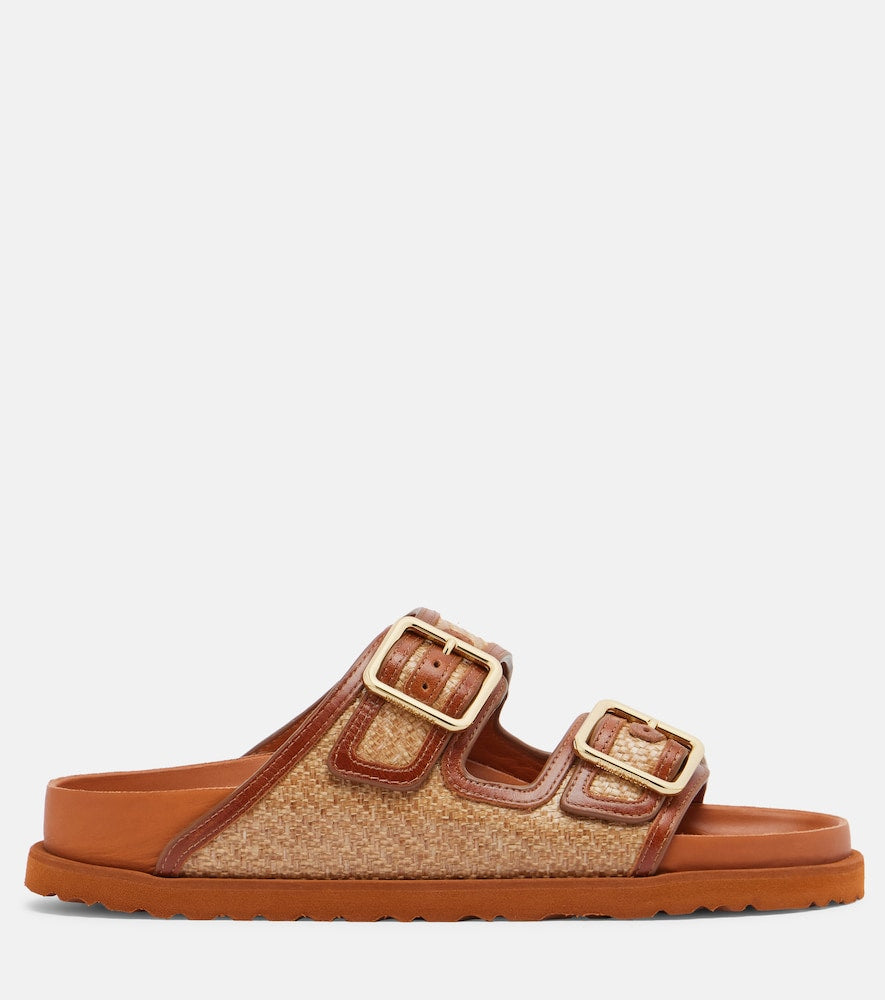 Birkenstock 1774 Arizona leather-trimmed woven sandals
