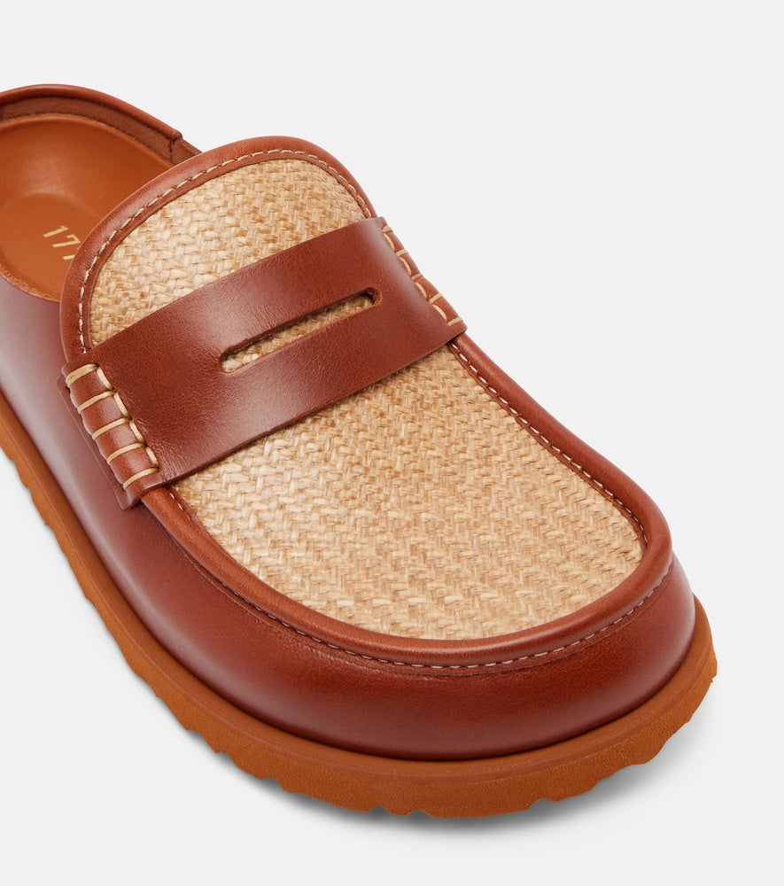 Birkenstock 1774 Naples leather-trimmed woven mules