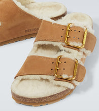Birkenstock Arizona leather and shearling sandals