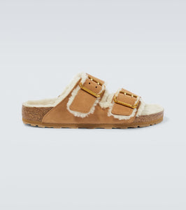Birkenstock Arizona leather and shearling sandals