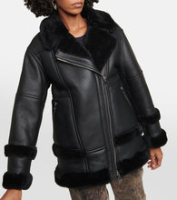 Blancha Leather and shearling jacket