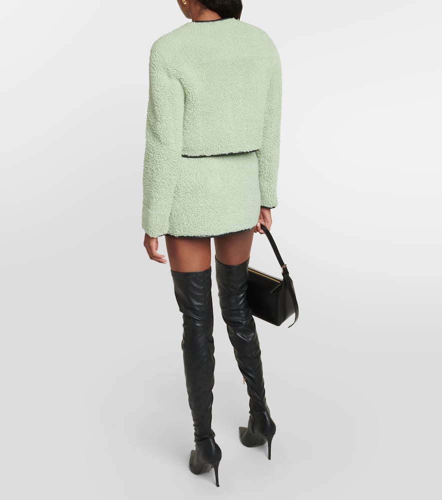 Blancha Leather-trimmed shearling jacket