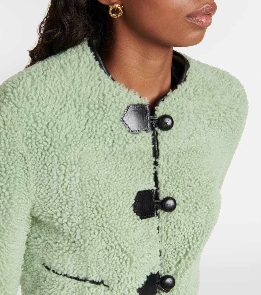 Blancha Leather-trimmed shearling jacket